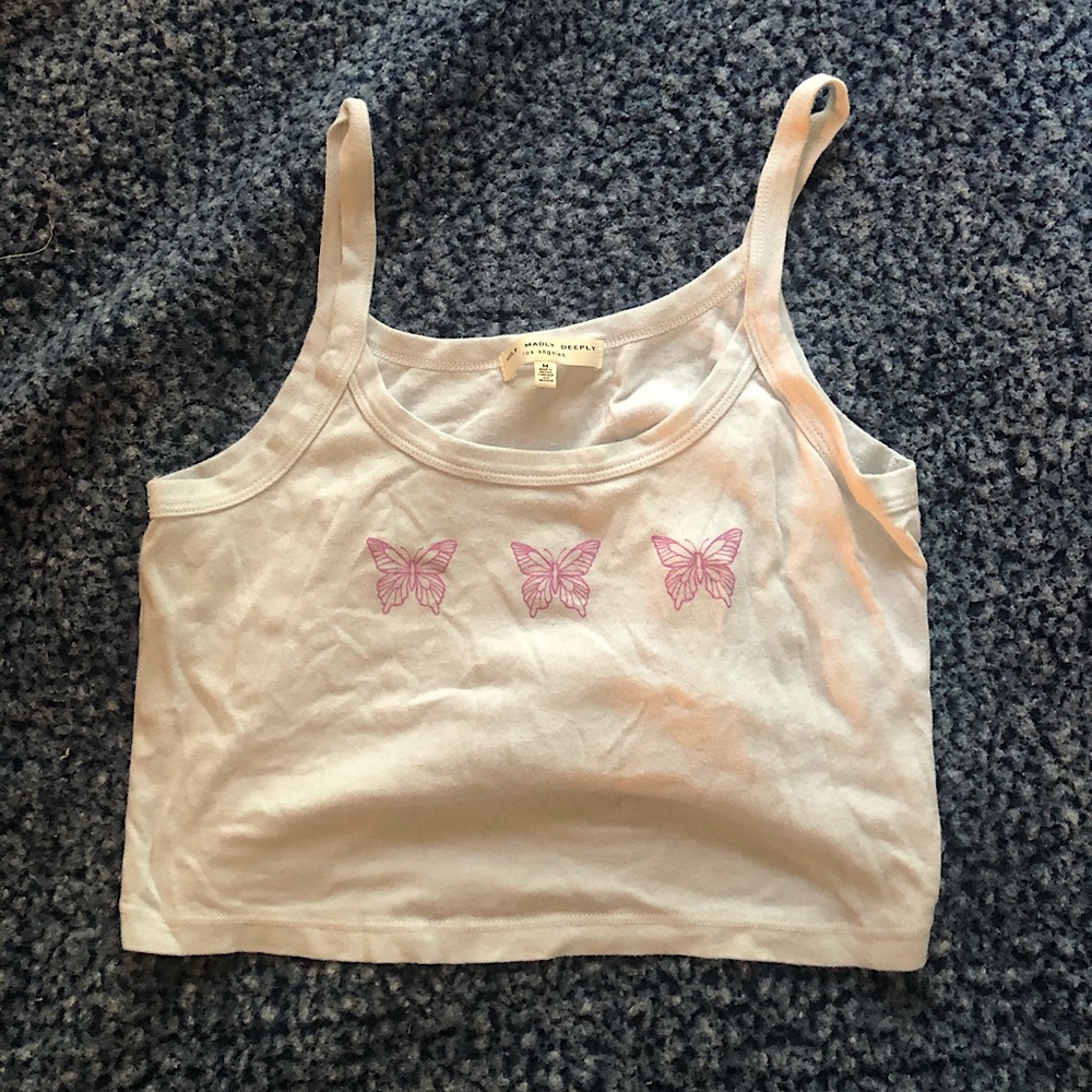 Urban outfitters butterfly crop tank top